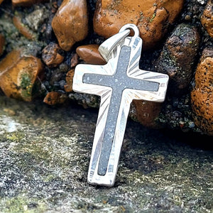 .925 Sterling Silver Cross Pendant by Cotton Street Art Company, handmade jewelry main product photo