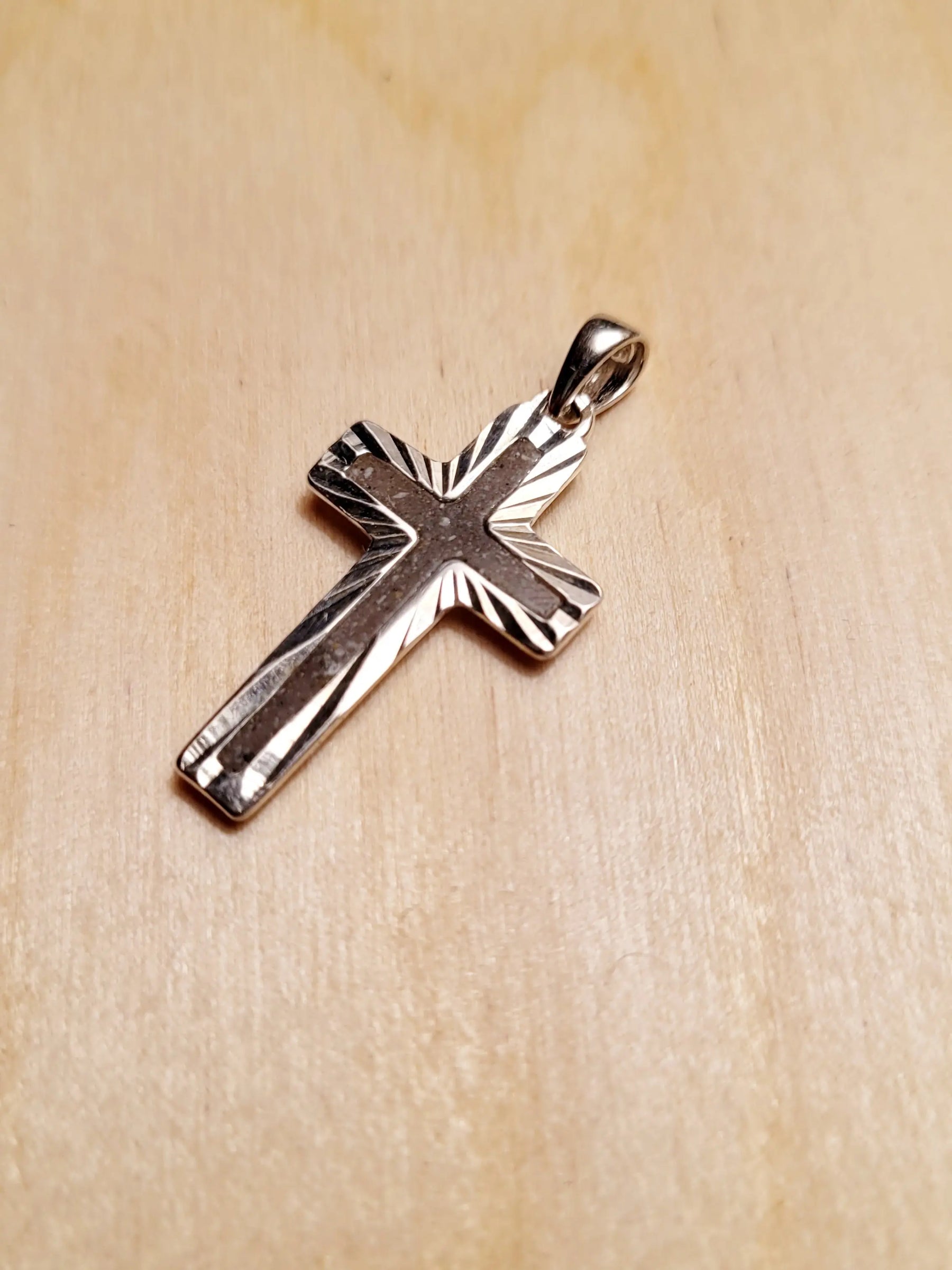 .925 Sterling Silver Cross Pendant by Cotton Street Art Company, handmade jewelry detail photo 2