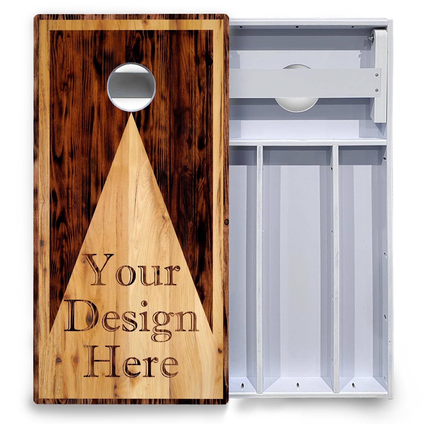 Custom Wooden Triangle Cornhole Boards - All Weather Series by Cornhole Solutions, custom cornhole board detail photo 3