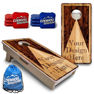 Custom Wooden Triangle - Mini or Vacation Size Cornhole Boards by Cornhole Solutions, custom cornhole board main product photo