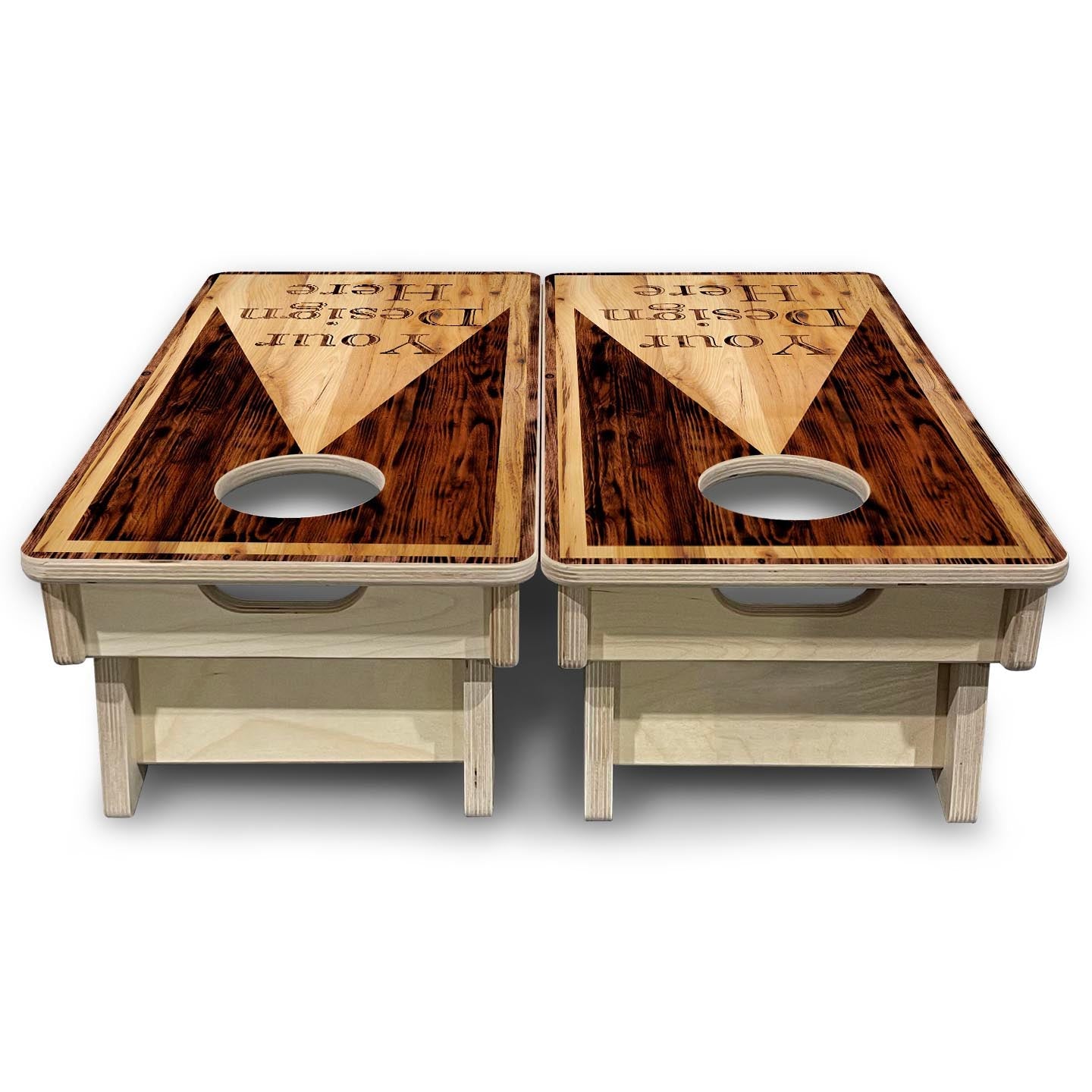 Custom Wooden Triangle - Mini or Vacation Size Cornhole Boards by Cornhole Solutions, custom cornhole board detail photo 7