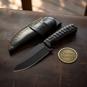 Sculpted Blackout Fixed Blade Knife with product detail, view 2
