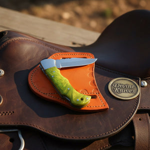 Lime Green Resin Lockback Pocket Knife with product detail, view 4