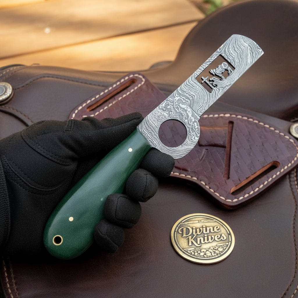 Praying Cowboy Bull Cutter & Skinner Set by Divine Knives