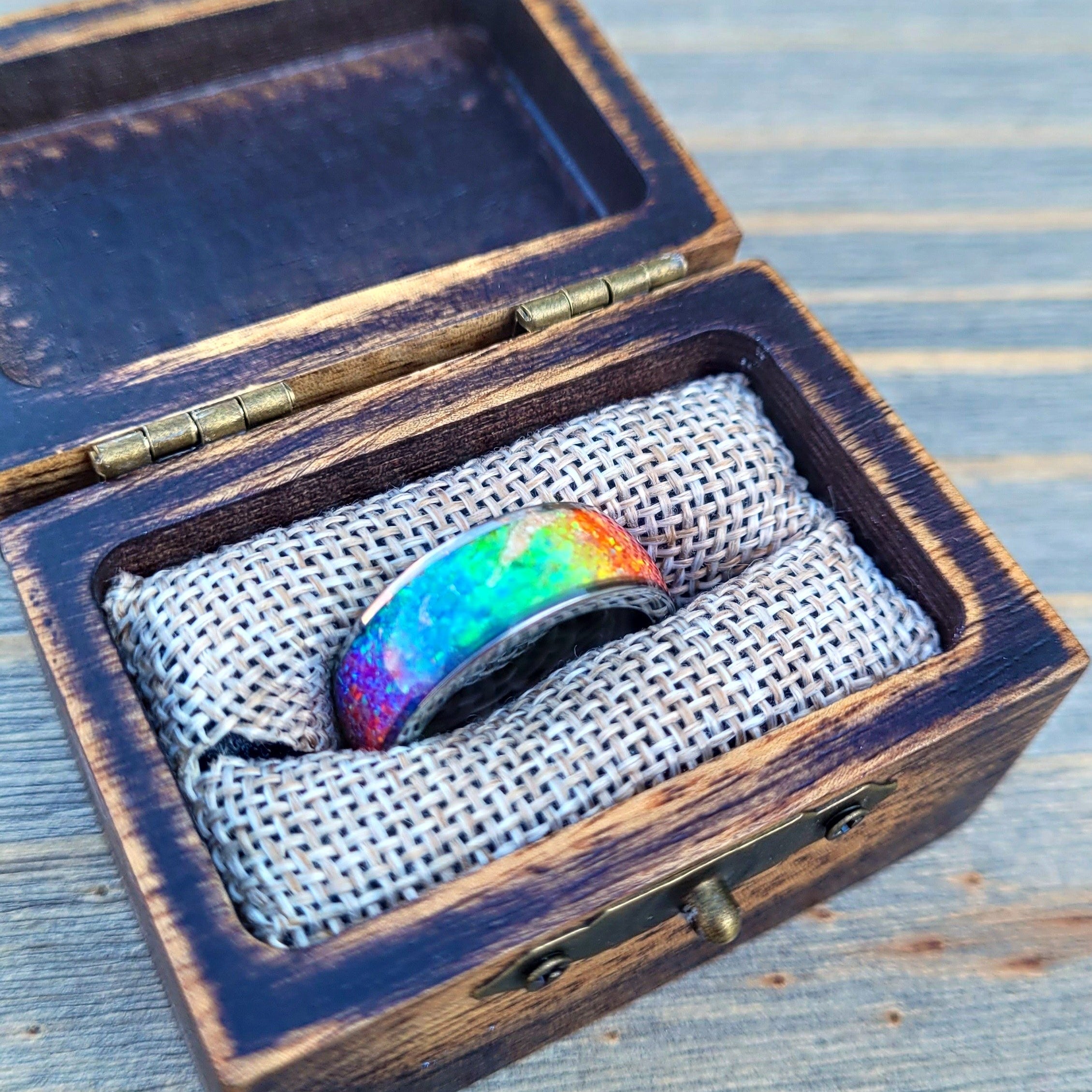 Pride Rainbow Memorial Ring by Cotton Street Art Company, handmade jewelry main product photo