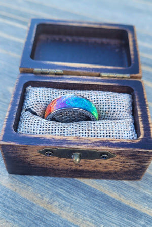 Pride Rainbow Memorial Ring by Cotton Street Art Company, handmade jewelry detail photo 9