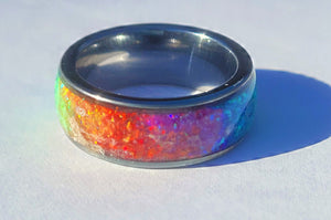 Pride Rainbow Memorial Ring by Cotton Street Art Company, handmade jewelry detail photo 7