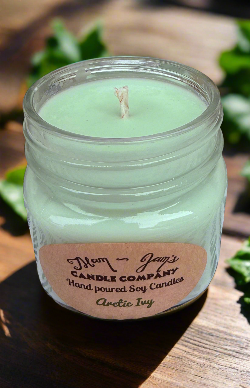 Arctic Ivy soy candle and wax melts by Mam Jam’s Candle Company