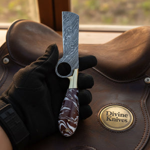 Twist Pattern Bull Cutter Knife with Red product detail, view 2