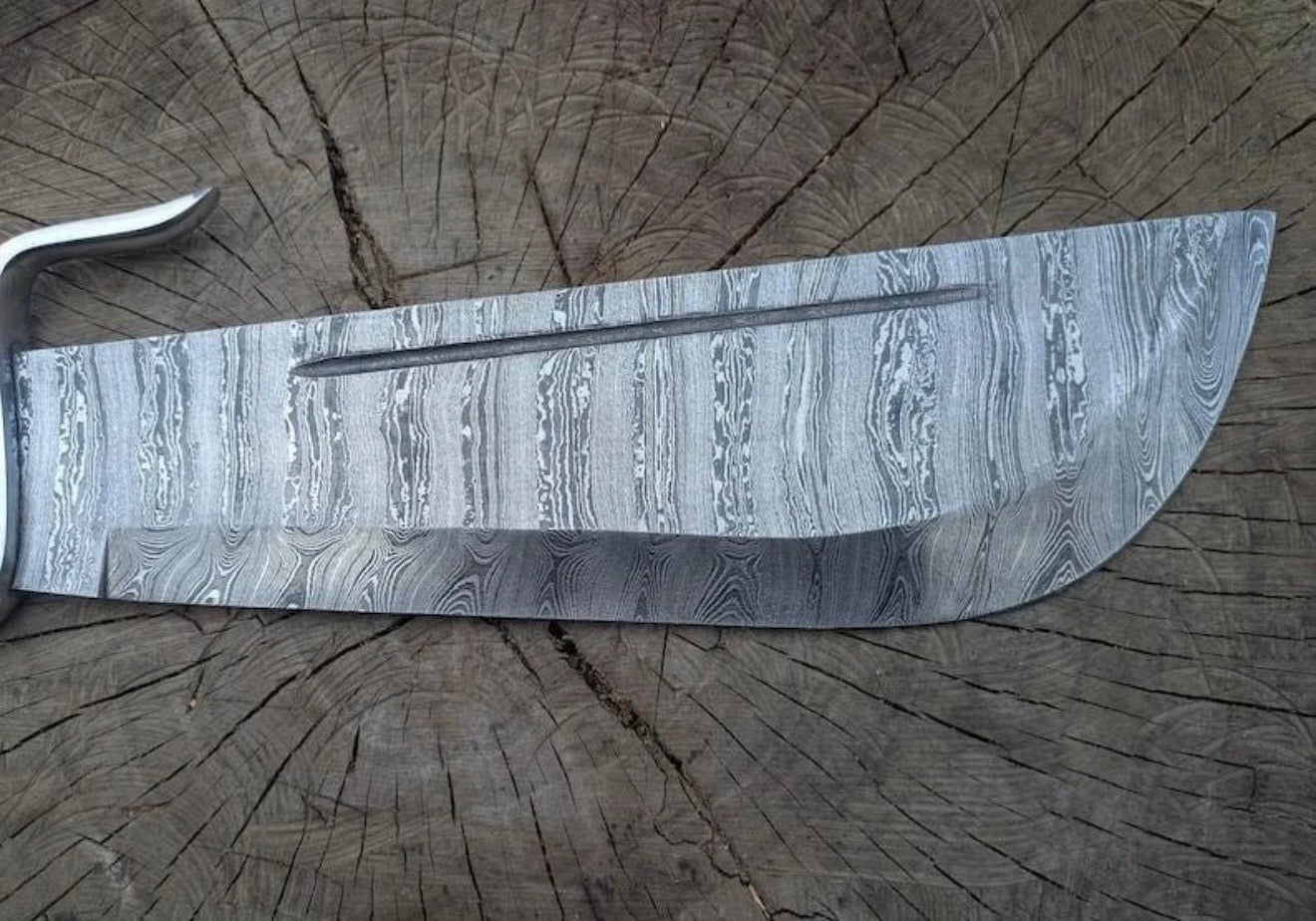 Wing Chun Butterfly Swords with Wood Grain Damascus Blades detail view by Divine Knives