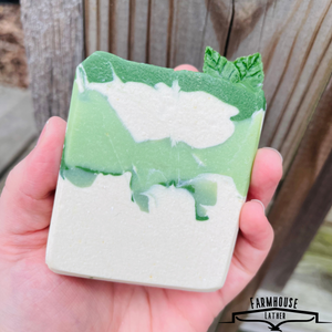 Farmhouse Lather Spearmint Goat Milk Soap image 2 for Southern handmade bath and body gifts