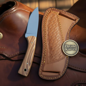 Wildcat Drop Point Skinner with Natural Wood by Divine Knives