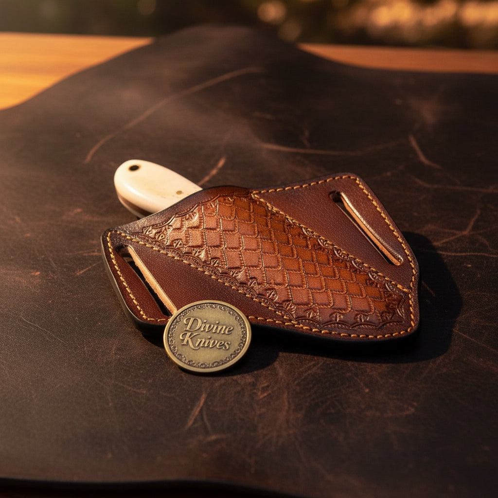 Turquoise & Bone Rasp Gut Hook Knife with product detail, view 4
