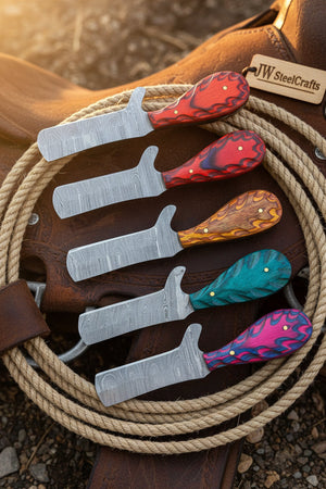 Rainbow Ridge High Carbon Bull Cutter Set by JW SteelCrafts, alternate view 5