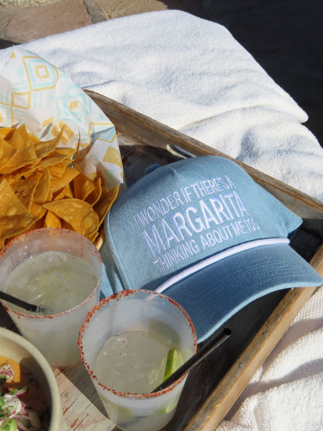 I Wonder If There's A Margarita Thinking About Me Too - Denim Hat by KenzKustomz — product view 3