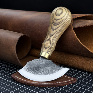 Small Leather Round Knife, 8 cm (3.15 inches) by Sharky Forged Steel Tools