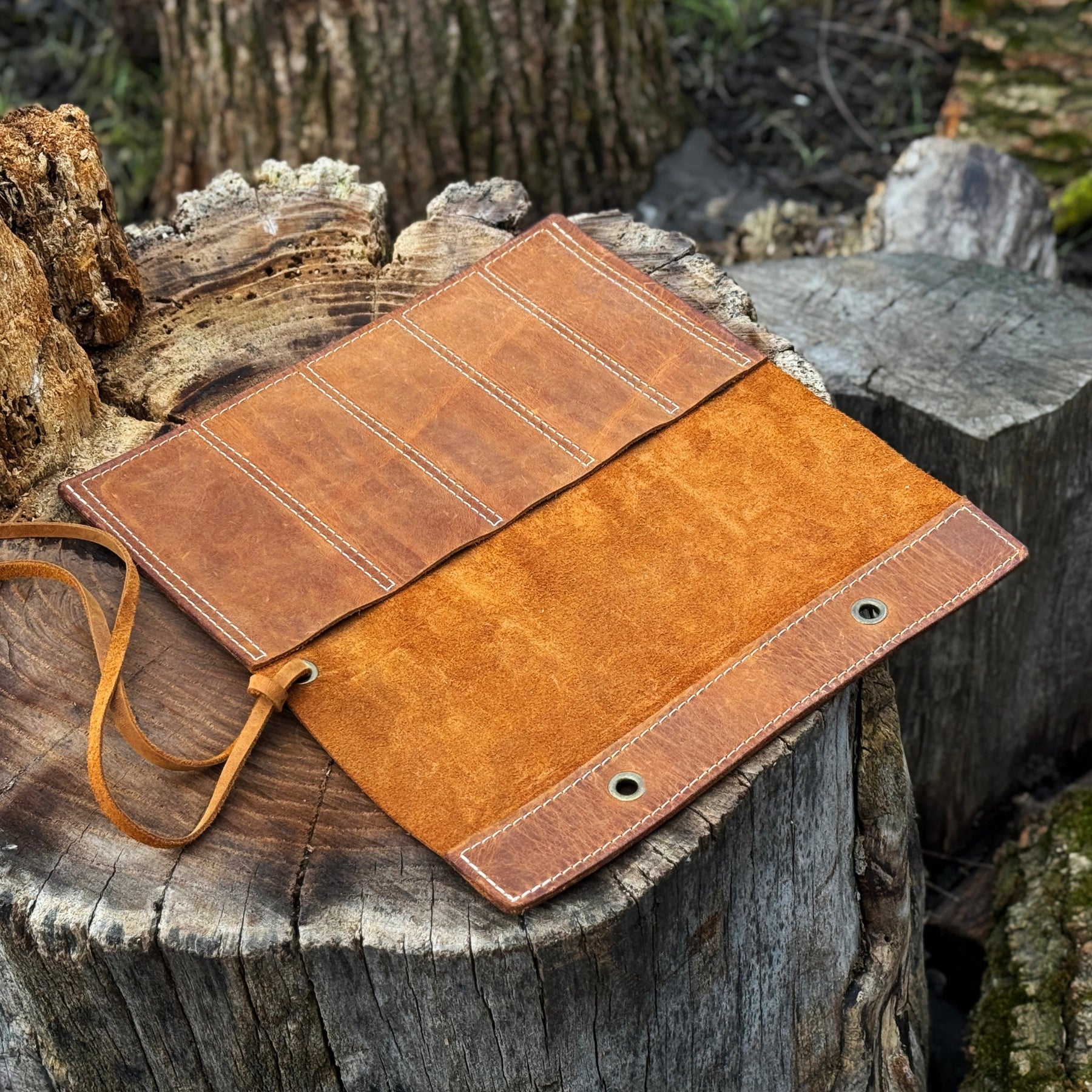 5 Pocket Leather Chisel Roll by Sharky Forged Steel Tools