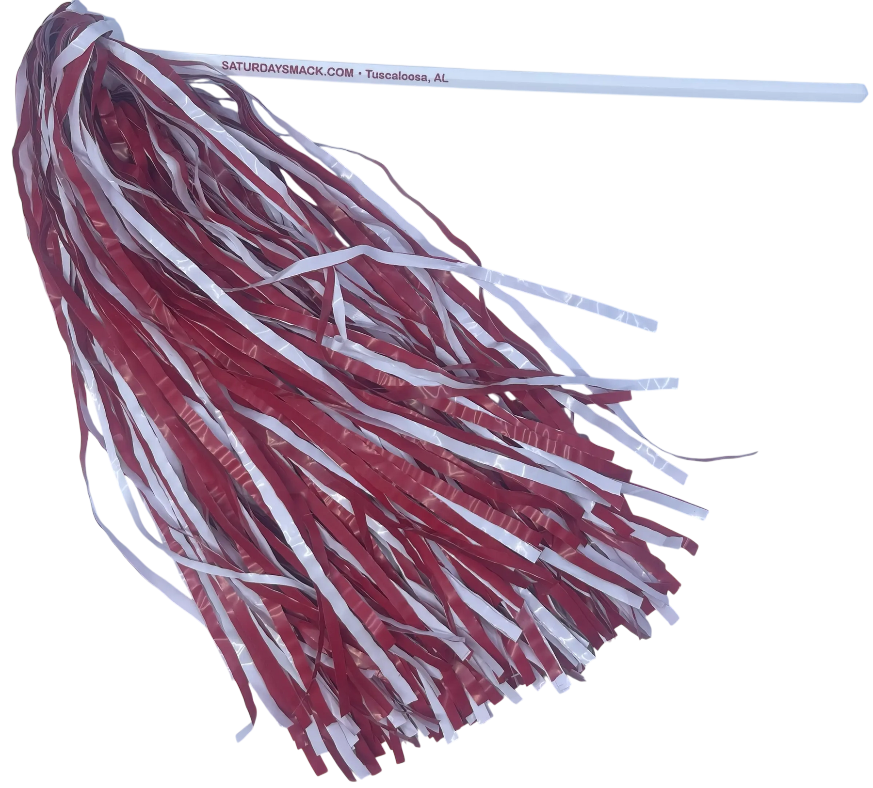 10 Count Saturday Smack Crimson/White Pom-Poms Gameday Shakers for Alabama Fans Plastic by Saturday Smack, decorative pom-poms main product photo