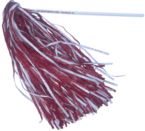10 Count Saturday Smack Crimson/White Pom-Poms Gameday Shakers for Alabama Fans Plastic by Saturday Smack, decorative pom-poms main product photo