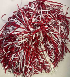 10 Count Saturday Smack Crimson/White Pom-Poms Gameday Shakers for Alabama Fans Plastic by Saturday Smack, decorative pom-poms detail photo 3
