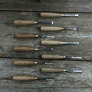 10-Piece Wood Carving Chisel & Gouge Set detail view by Sharky Forged Steel Tools