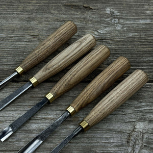 10-Piece Wood Carving Chisel & Gouge Set detail view by Sharky Forged Steel Tools