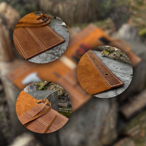 10 Pocket Leather Chisel Roll detail view by Sharky Forged Steel Tools