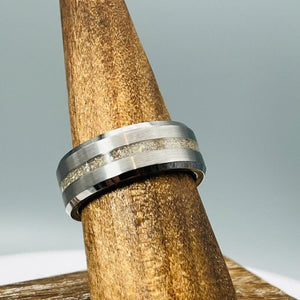 Thin Line of Love Tungsten Memorial Ring by Cotton Street Art Company, handmade jewelry detail photo 5