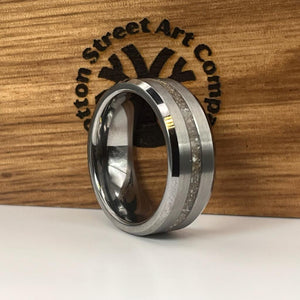 Thin Line of Love Tungsten Memorial Ring by Cotton Street Art Company, handmade jewelry main product photo
