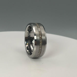 Thin Line of Love Tungsten Memorial Ring by Cotton Street Art Company, handmade jewelry detail photo 4