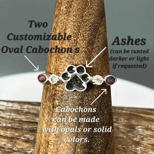Paw Print Memorial Ring by Cotton Street Art Company, handmade jewelry detail photo 2