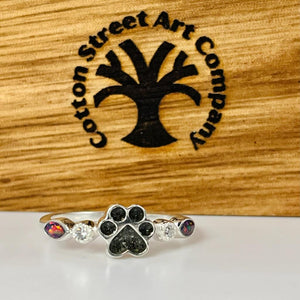 Paw Print Memorial Ring by Cotton Street Art Company, handmade jewelry detail photo 7