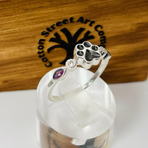 Paw Print Memorial Ring by Cotton Street Art Company, handmade jewelry detail photo 8