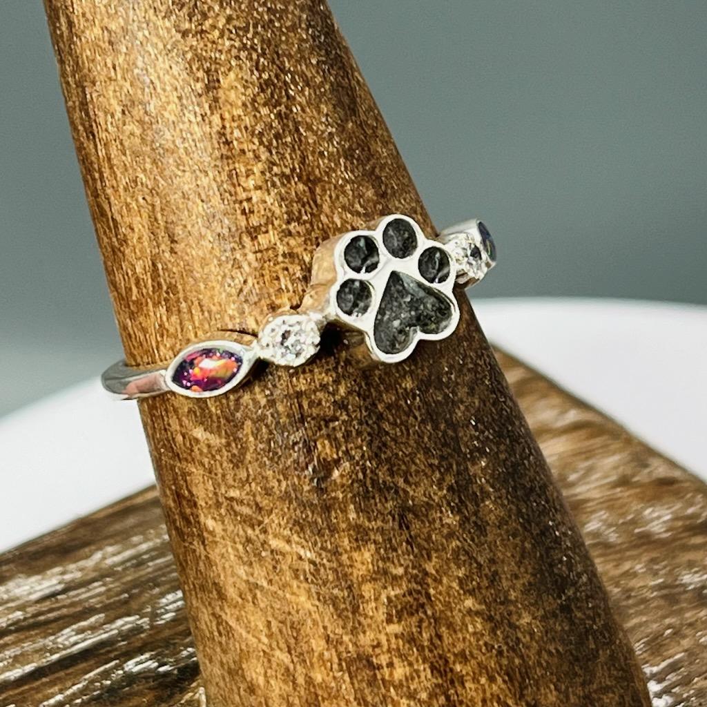 Paw Print Memorial Ring by Cotton Street Art Company, handmade jewelry detail photo 5