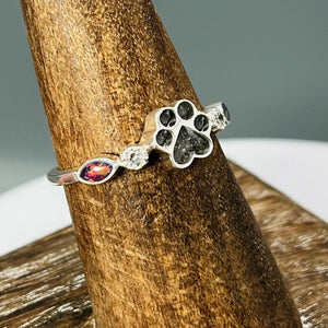 Paw Print Memorial Ring by Cotton Street Art Company, handmade jewelry detail photo 5