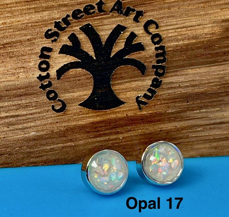 Custom Sterling Silver Stud Memorial Earrings by Cotton Street Art Company, handmade jewelry detail photo 7