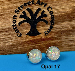 Custom Sterling Silver Stud Memorial Earrings by Cotton Street Art Company, handmade jewelry detail photo 7