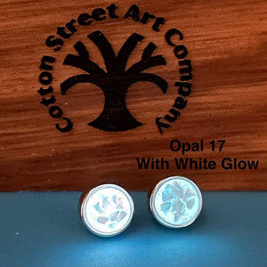 Custom Sterling Silver Stud Memorial Earrings by Cotton Street Art Company, handmade jewelry detail photo 8