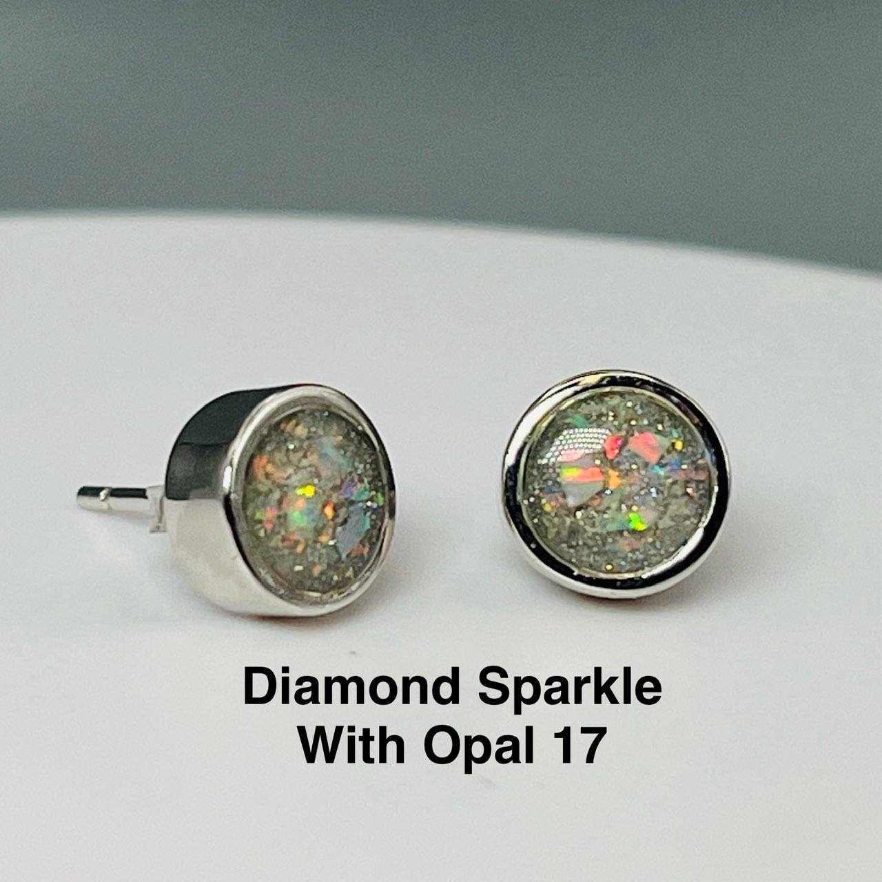 Custom Sterling Silver Stud Memorial Earrings by Cotton Street Art Company, handmade jewelry detail photo 9