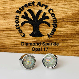 Custom Sterling Silver Stud Memorial Earrings by Cotton Street Art Company, handmade jewelry detail photo 10