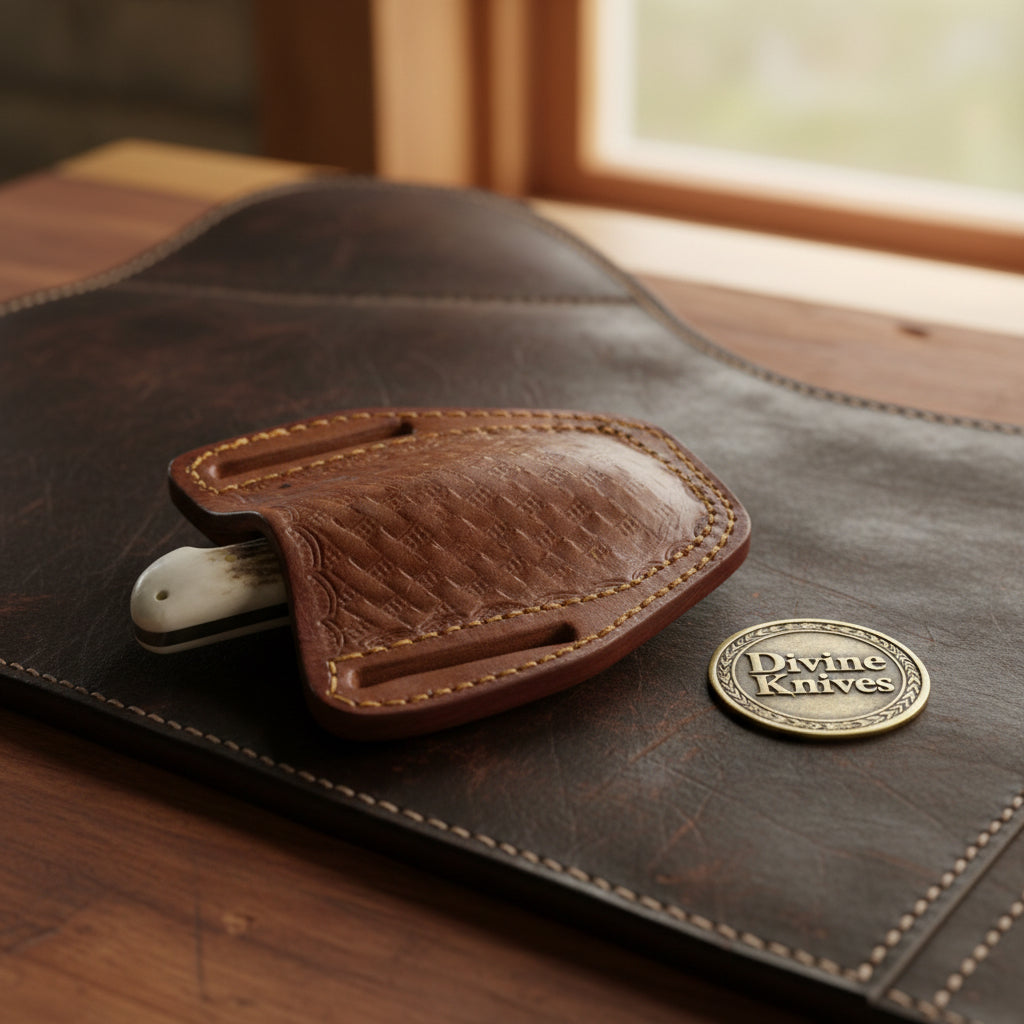 Stag Horn Liner Lock Pocket Knife with product detail, view 3