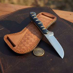 Black Infused Resin Rasp Cowboy Knife by Divine Knives, product view 3