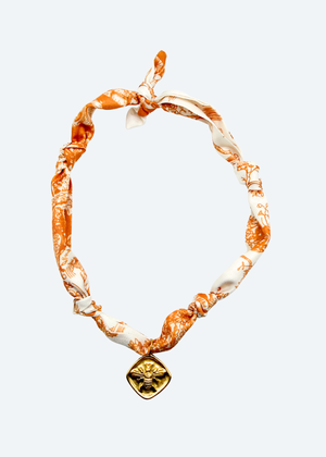 Custom Scarf and Charm Necklace detail view by London Crafted