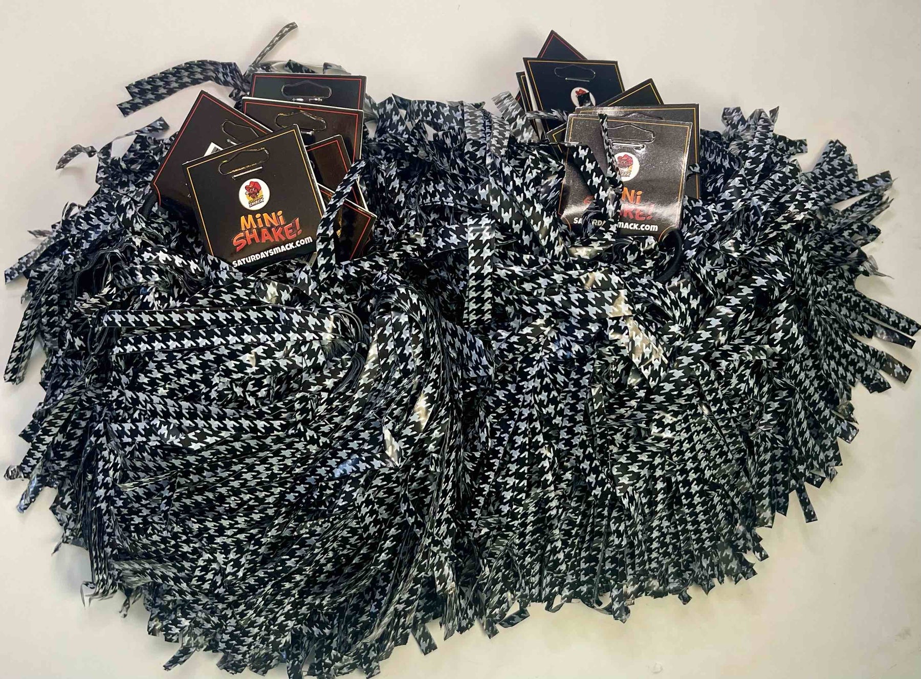 12 Count Houndstooth Mini Pom-Pom Gameday Shakers for Alabama Fans by Saturday Smack, noise makers detail photo 2