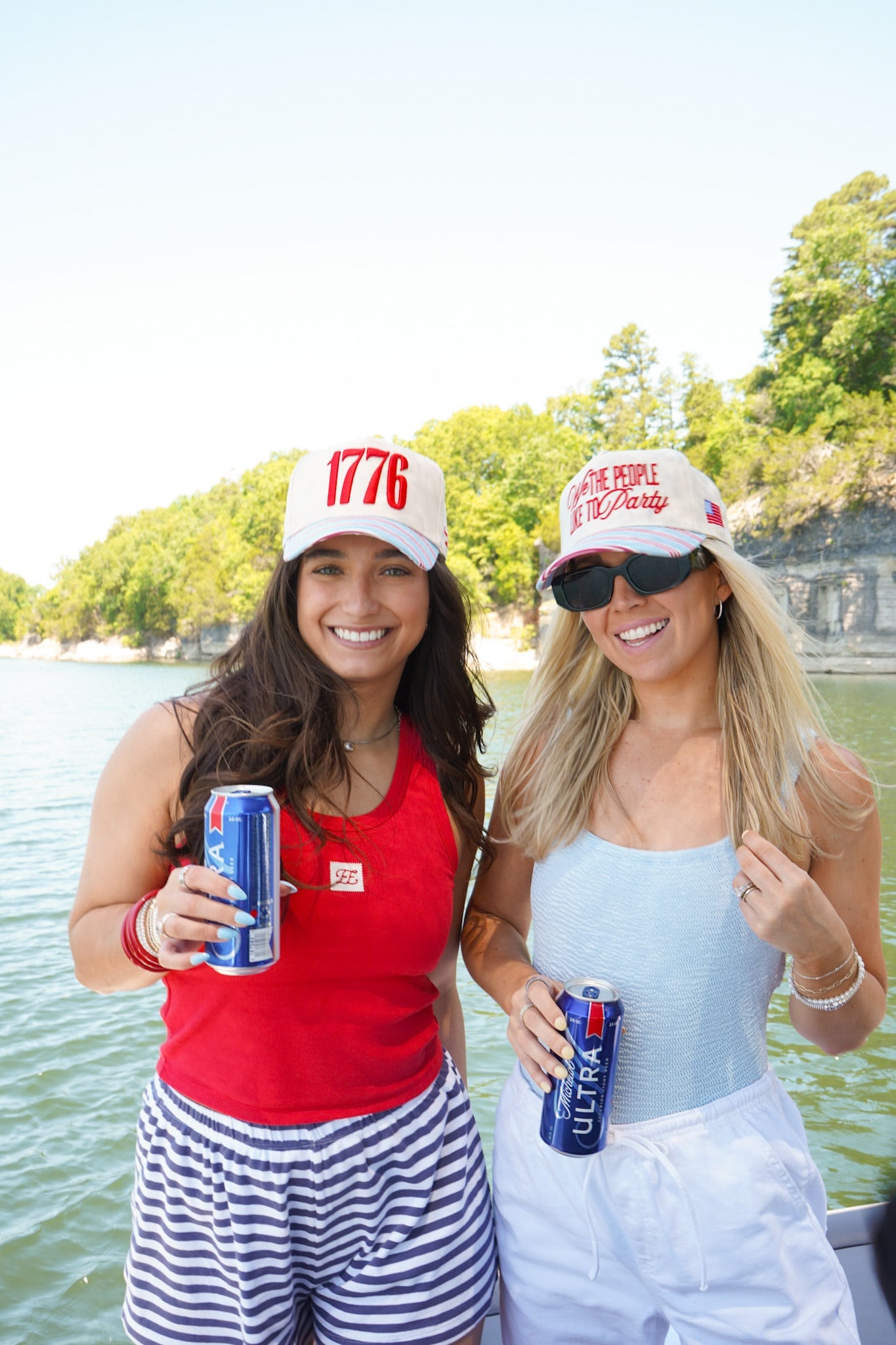 1776 Blue and Red Stripe Hat by KenzKustomz — product view 6