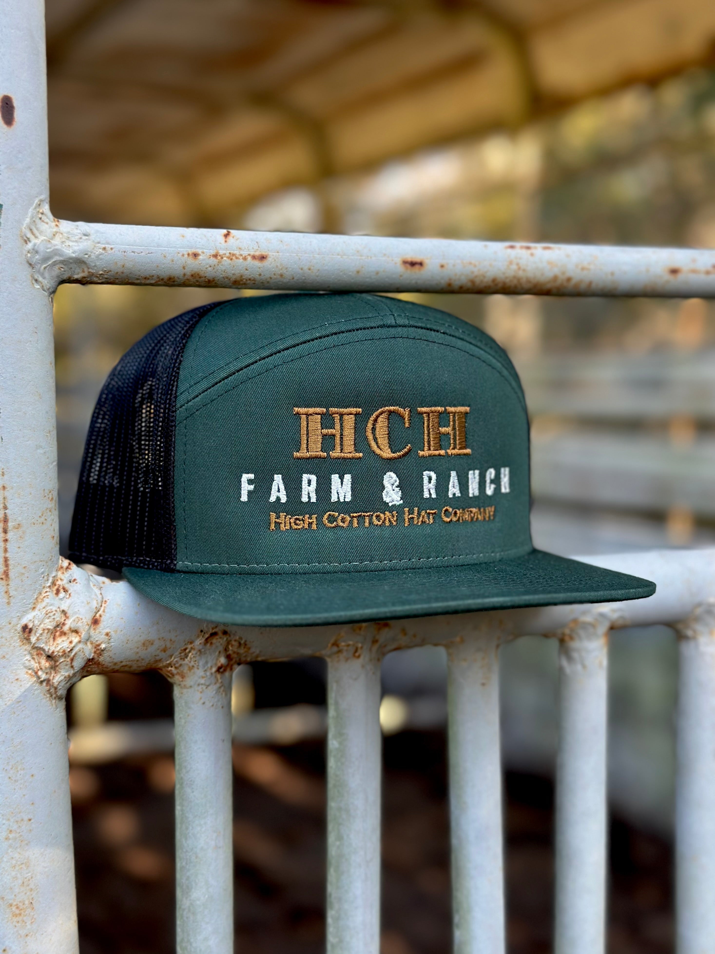 Alternate view of HCH Farm & Ranch Green 7-Panel Hat by High Cotton Hat Co