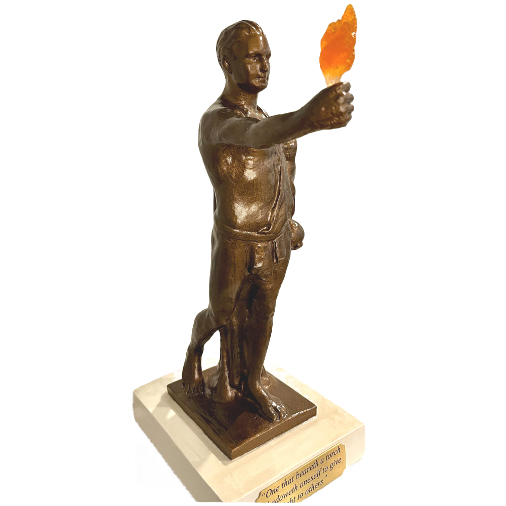 University of Tennessee Torchbearer Bronzed Stone Statue alternate view 3