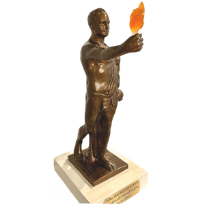University of Tennessee Torchbearer Bronzed Stone Statue alternate view 3
