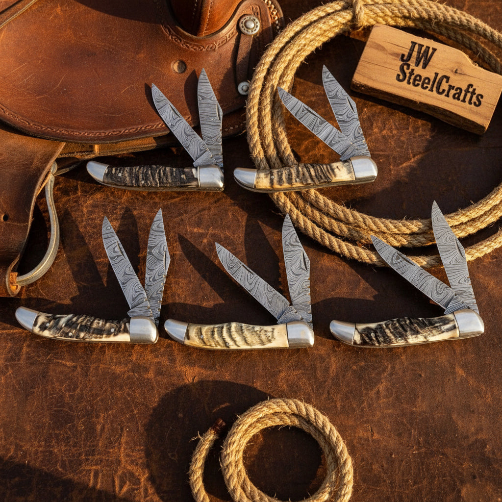 Trailfold Stag Pocket Knife Set product detail, view 5