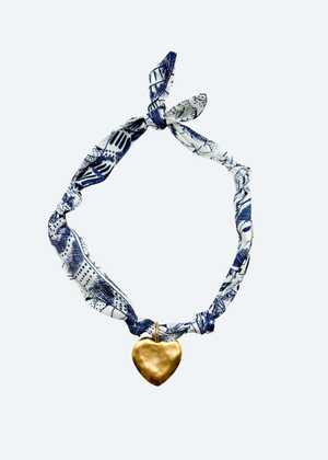 Custom Scarf and Charm Necklace detail view by London Crafted